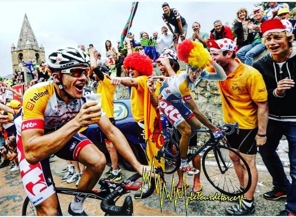 Adam Hansen, una birra meritata al Tour de France