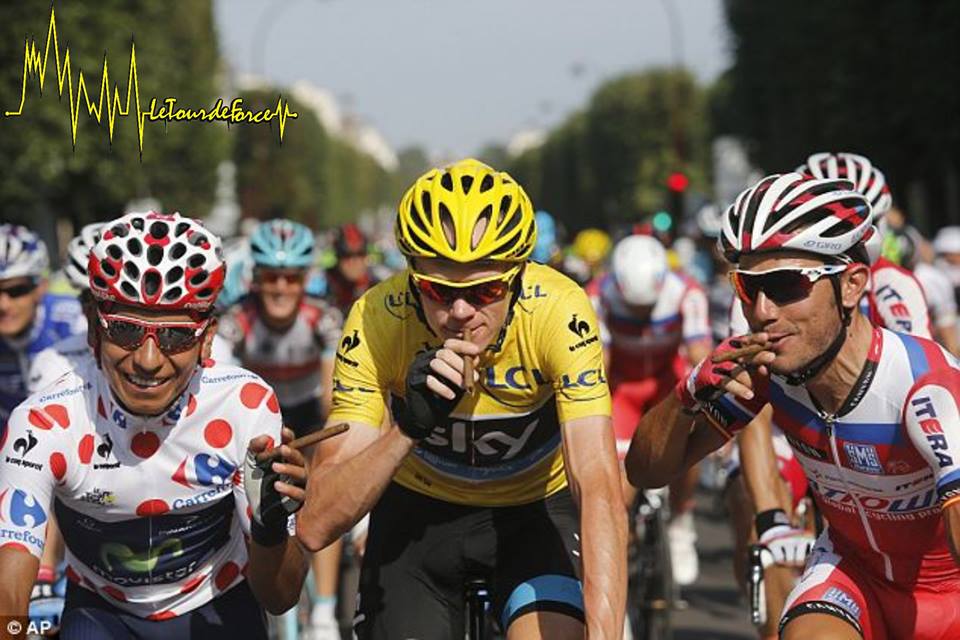 Purito Rodriguez, Nayro Quintana e Chris Froome, sigari al Tour de France